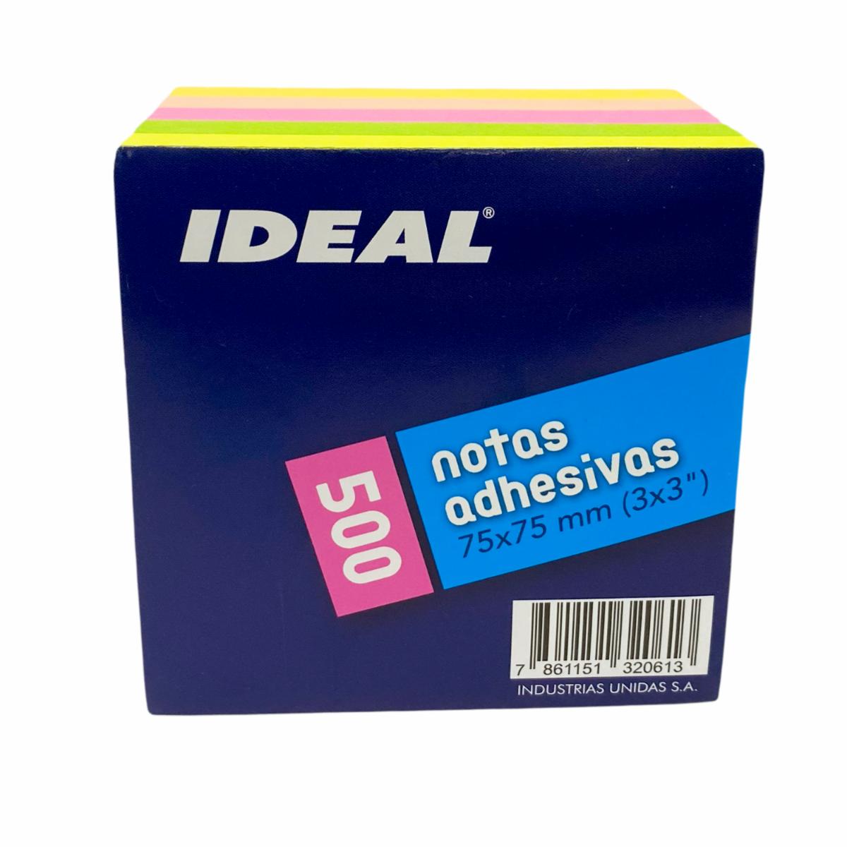 Notas Adhesivas Neón Cubo 5 Colores IDEAL 500 Hojas