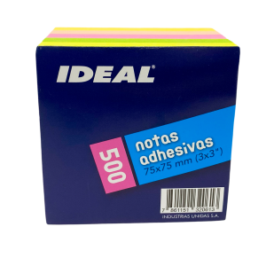 Notas Adhesivas Neón Cubo 5 Colores IDEAL 500 Hojas