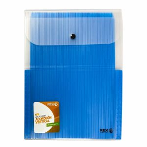 Archivador Acordeón 7 Compartimientos Vertical Transparente Azul REX PLASTICS A4