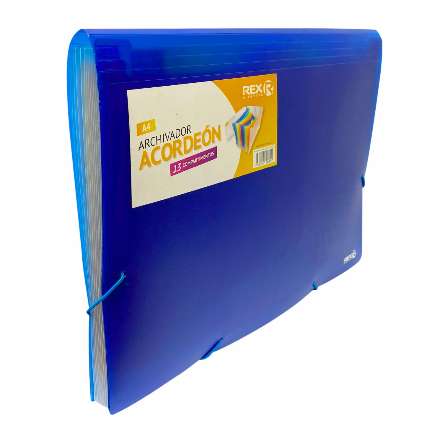 Archivador Acordeón 13 Compartimientos Rex Azul U. REX PLASTICS A4 - Image 3