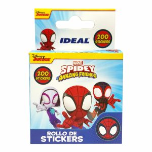 Rollo Stickers Spidey 200 Unidades. IDEAL 6.5X10