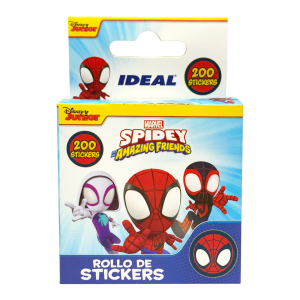 Rollo Stickers Spidey 200 Unidades. IDEAL 6.5X10