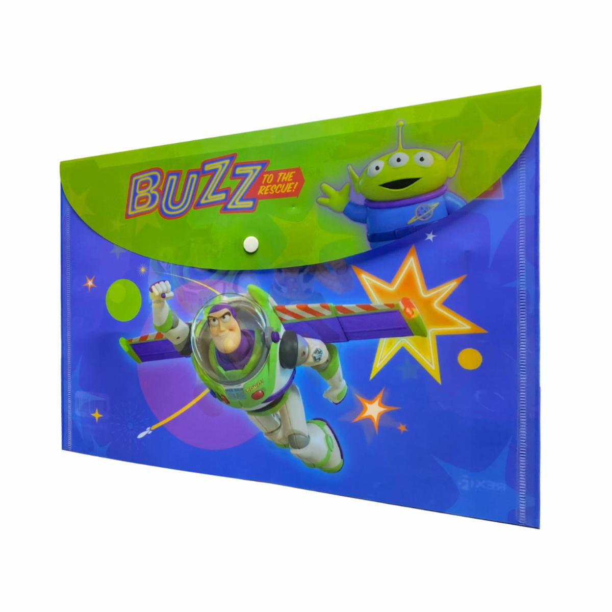 Sobre Porta Documento Diseño Toy Story Con Broche REX PLASTICS A4 - Image 2