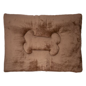 Cama Para Mascota Colchoneta Diseño Huesito Café Maíz CASAMIGA 50Cm X 70Cm