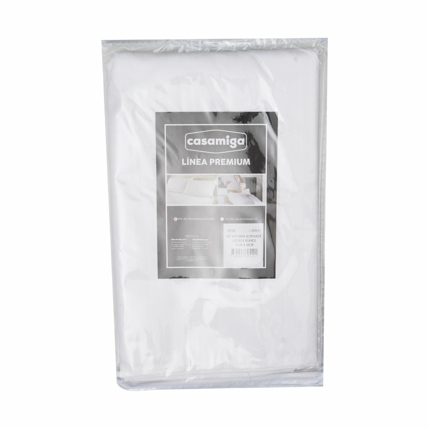 Funda De Almohada Listada Blanco CASAMIGA X 2 Uds