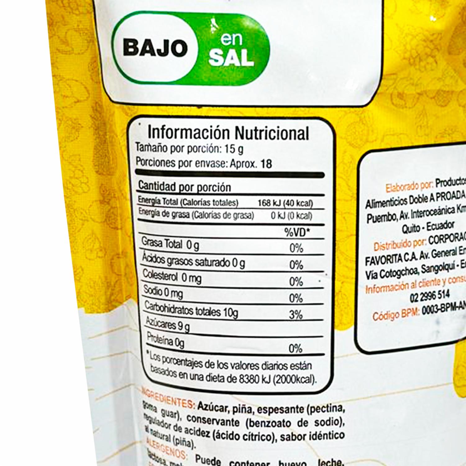 Mermelada De Piña EL ARTESANAL 270 G - Image 2