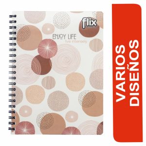 Cuaderno Universitario Argollado 1 Línea FLIX 100 Hojas