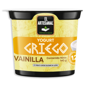 Yogurt Griego Sabor Vainilla EL ARTESANAL 140 G