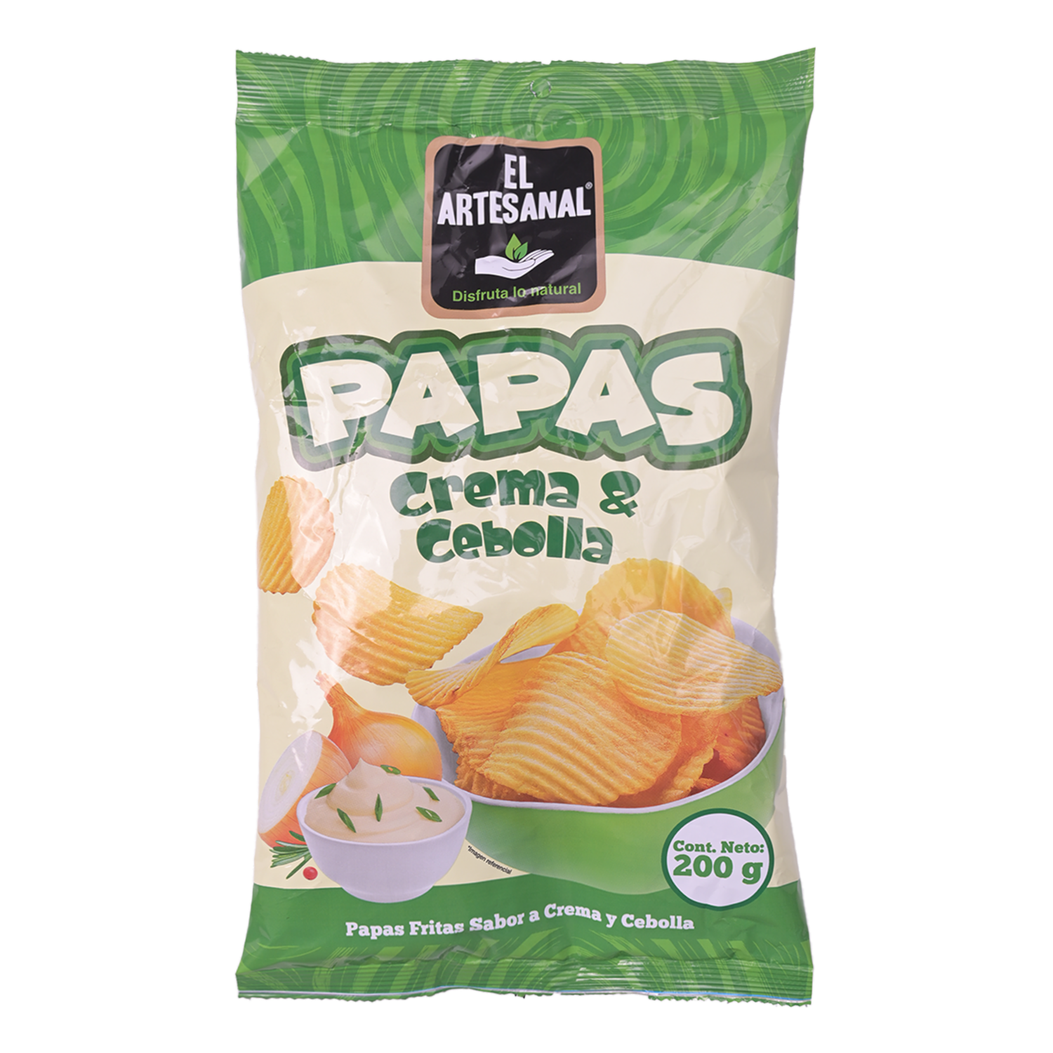 Papas Fritas Sabor A Crema Y Cebolla EL ARTESANAL 200 G