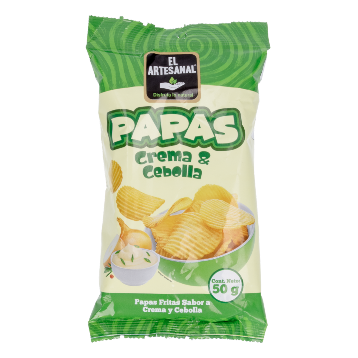 Papas Fritas Sabor A Crema Y Cebolla EL ARTESANAL 50 G