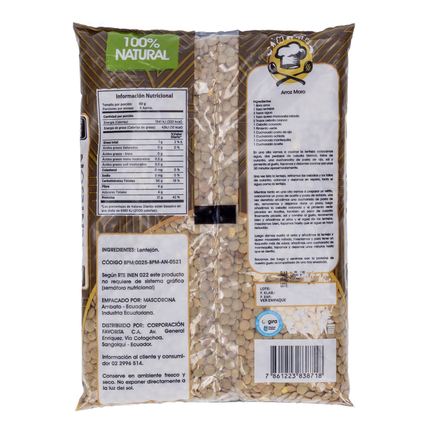 Lentejón Granos EL ARTESANAL 500 G - Image 2