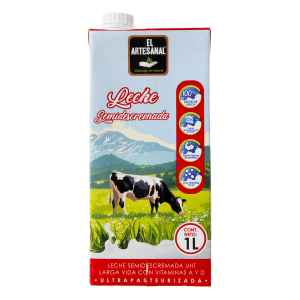 Leche Semidescremada En Tetrapack EL ARTESANAL 1000 Ml