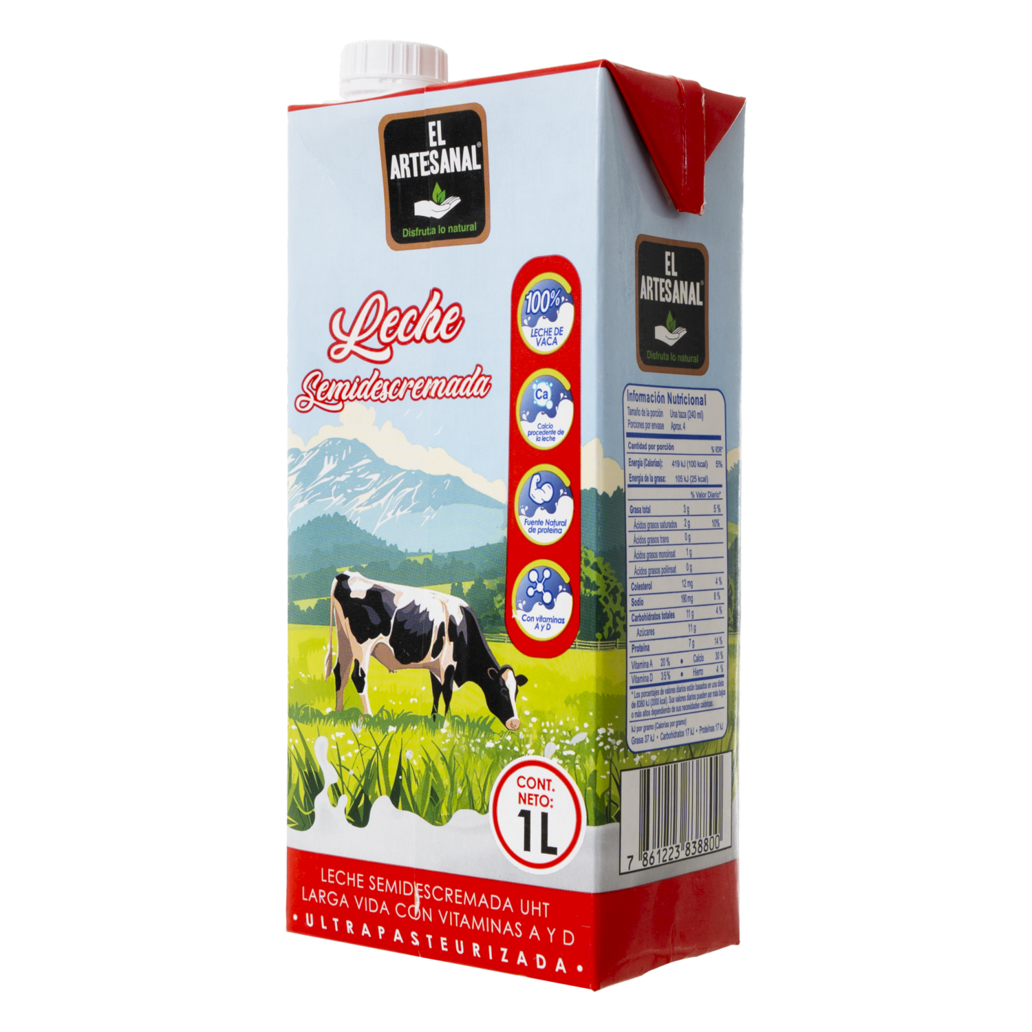 Leche Semidescremada En Tetrapack EL ARTESANAL 1000 Ml - Image 3
