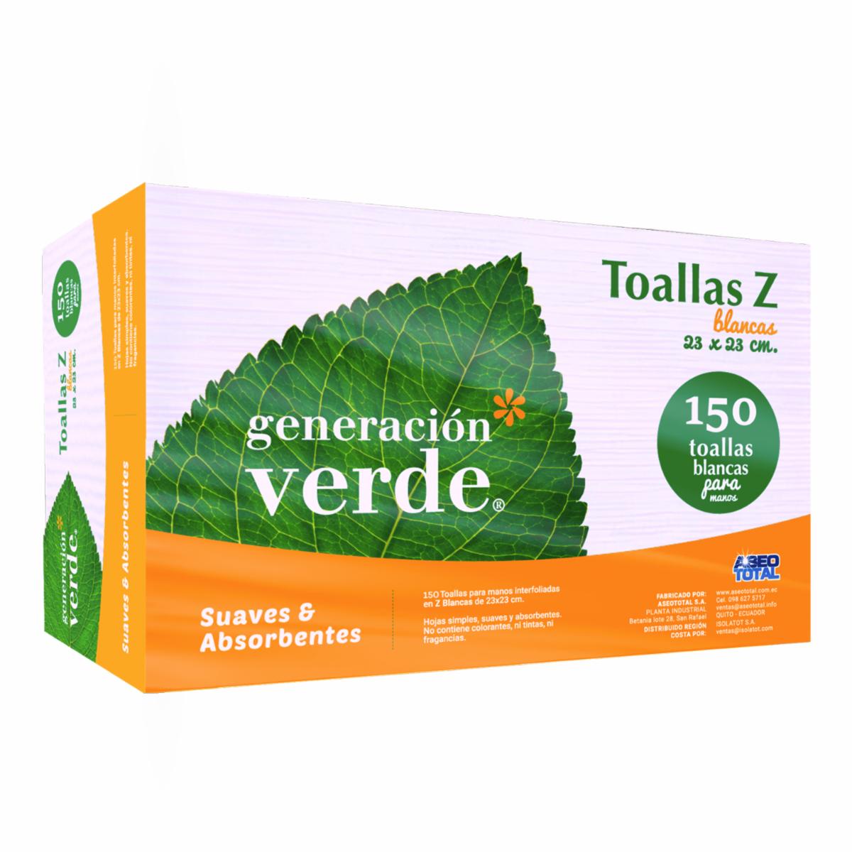 Toallas En Z Blanca GENERACIÓN VERDE X 150 Uds
