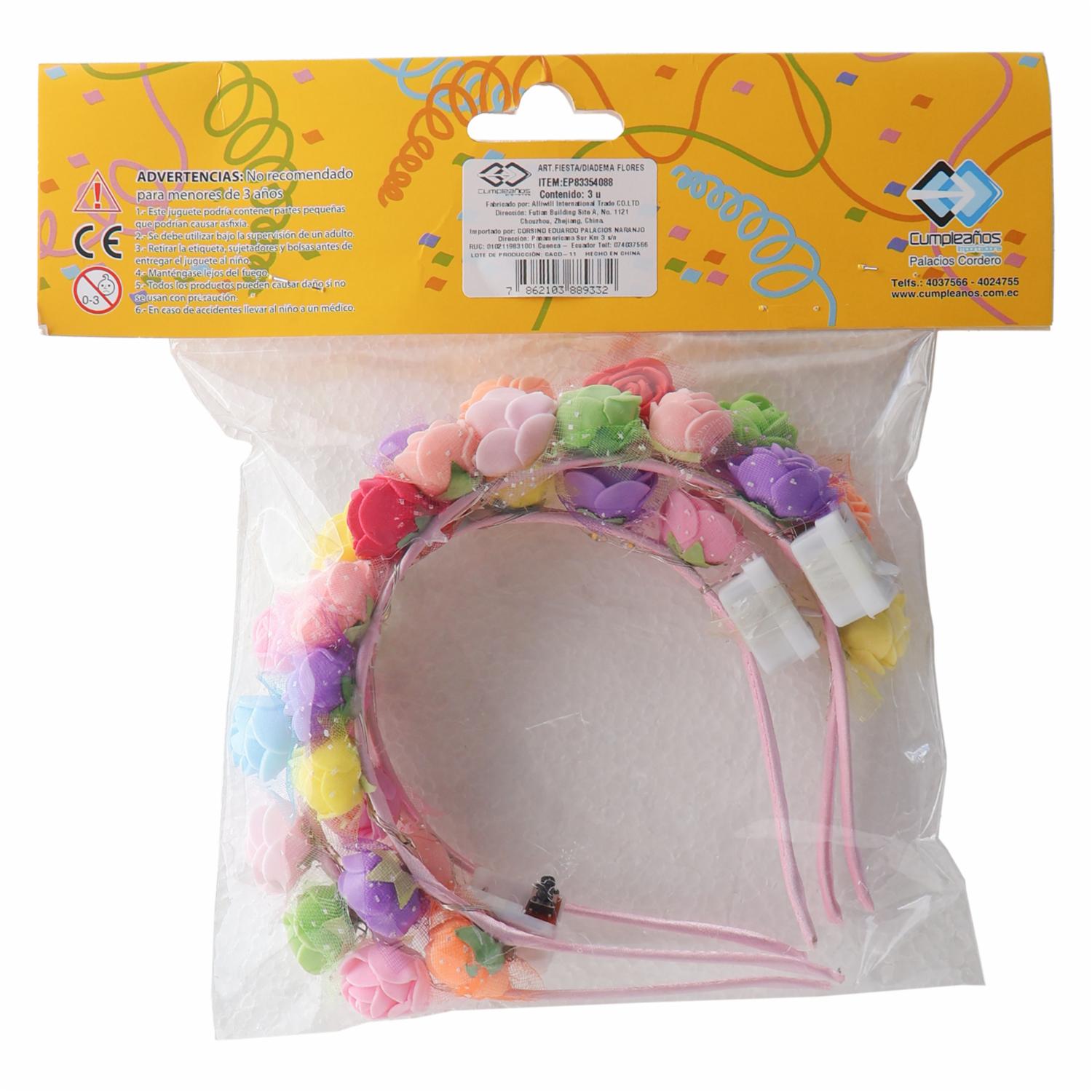 Diadema De Flores Con Luz PARTY FAVORS X 3 Uds - Image 2