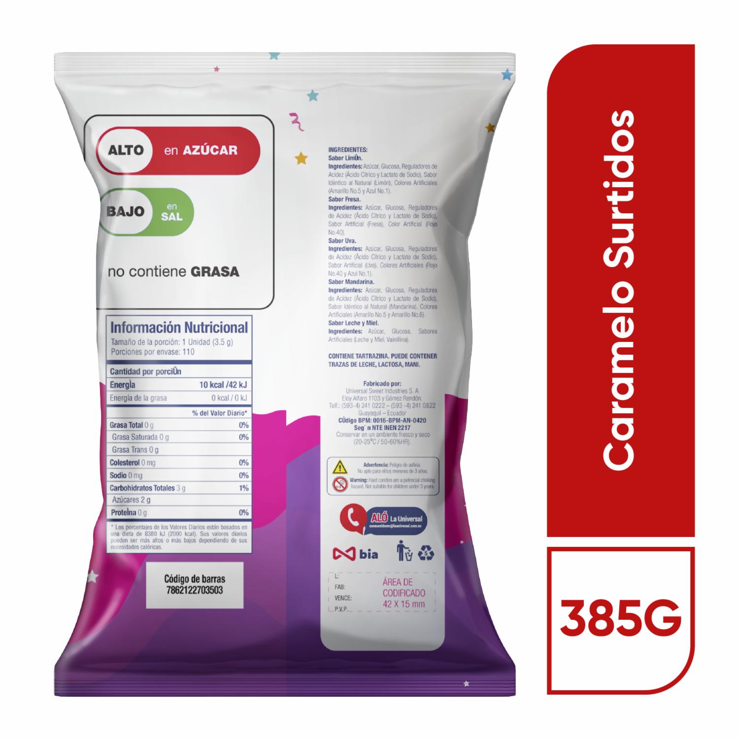 Caramelos De Sabores LA UNIVERSAL 385 G - Image 3