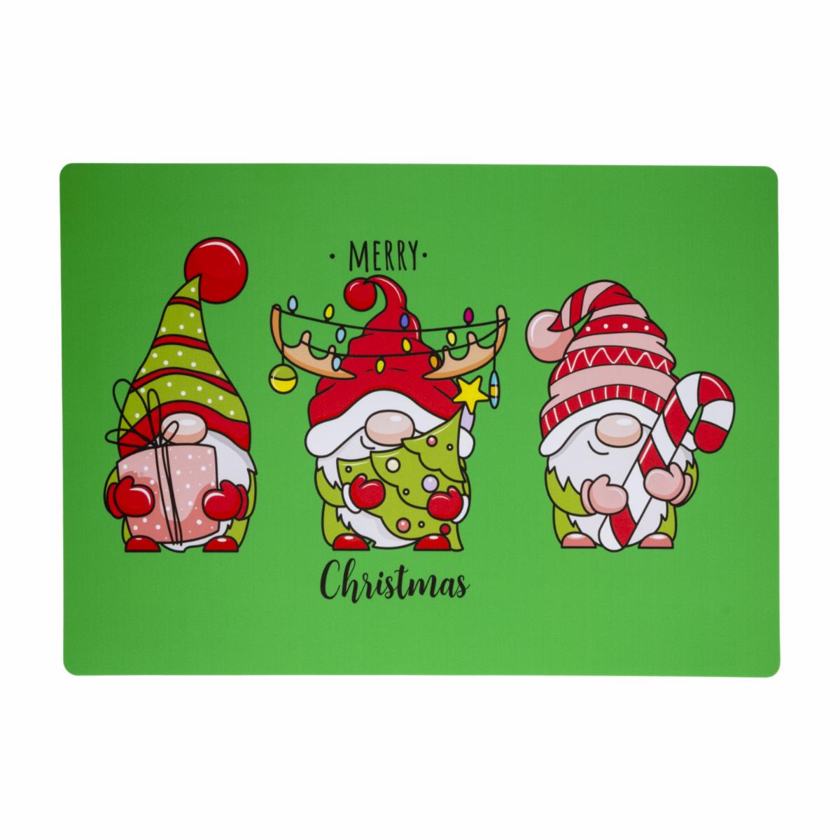 Individual Navideño Plastico Duendes Verde KIKEMAR 47 X 32 Cm