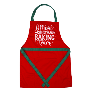 Delantal De Cocina Navideño Diseño Baking Team Rojo KIKEMAR 1 Pieza