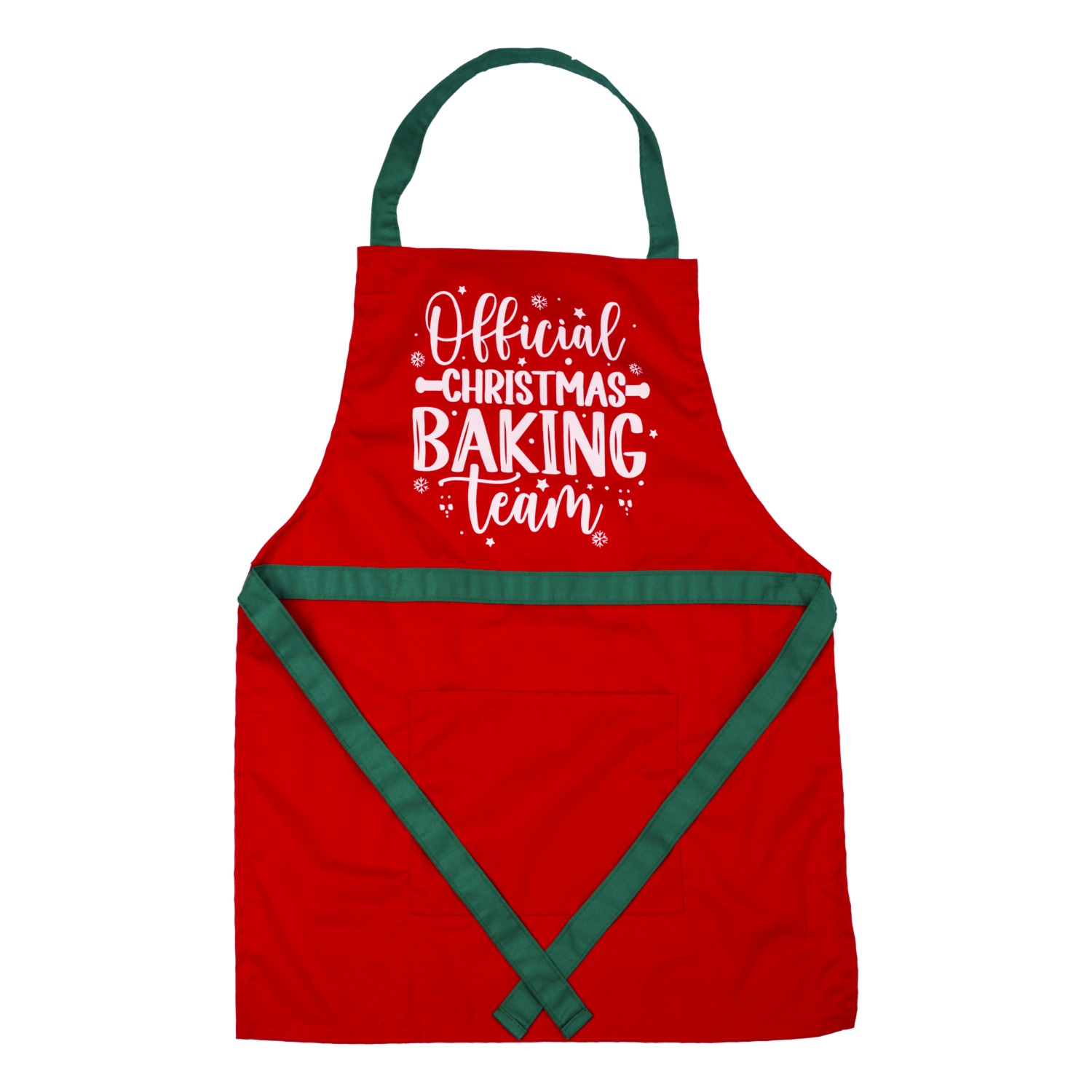 Delantal De Cocina Navideño Diseño Baking Team Rojo KIKEMAR 1 Pieza