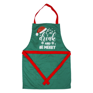Delantal De Cocina Navideño Diseño Be Marry Verde KIKEMAR 1 Pieza