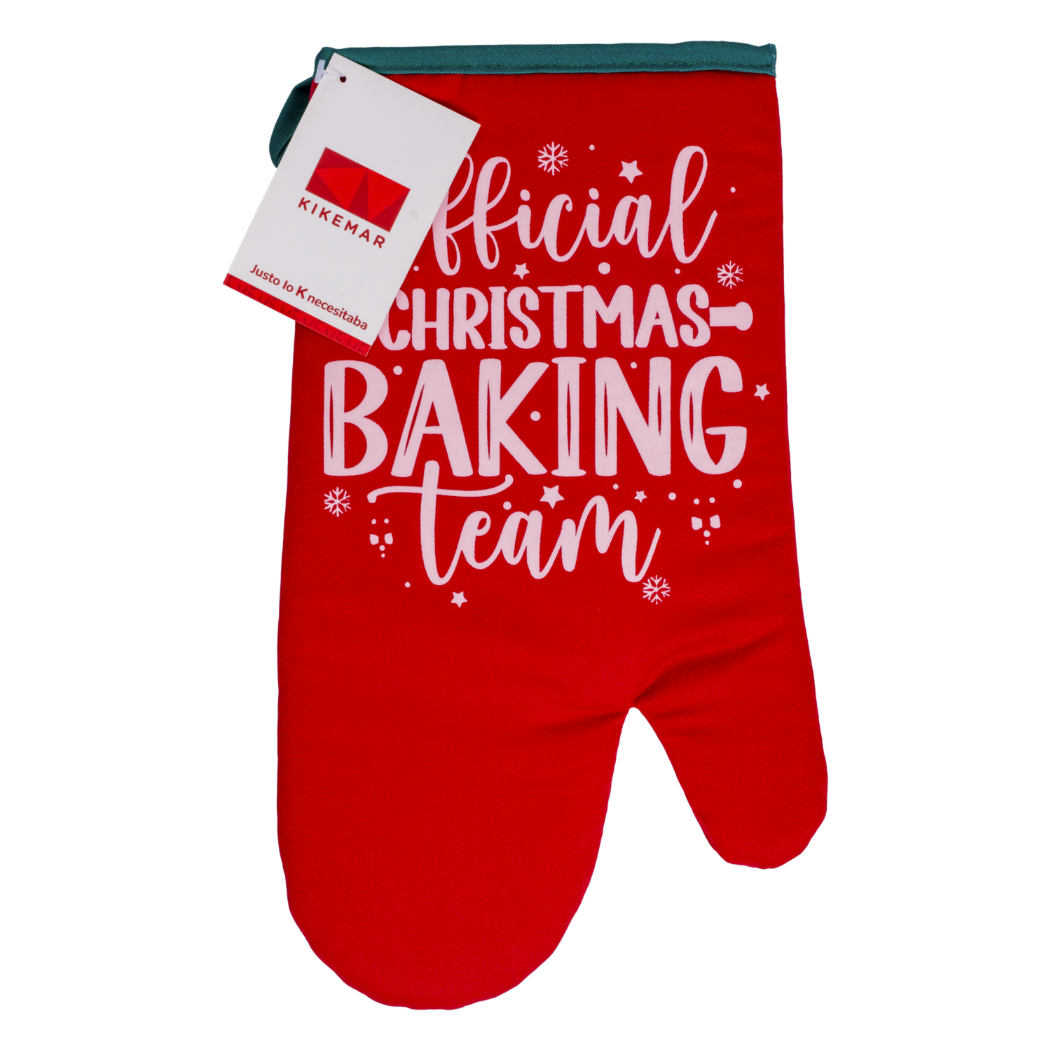 Guante De Cocina Navideño Diseño Baking Team Rojo KIKEMAR 1 Pieza