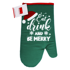 Guante De Cocina Navideño Diseño Be Marry Verde KIKEMAR 1 Pieza