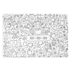 Individual Navideño Para Colorear Diseño Ho Ho Ho KIKEMAR 47 X 33 Cm