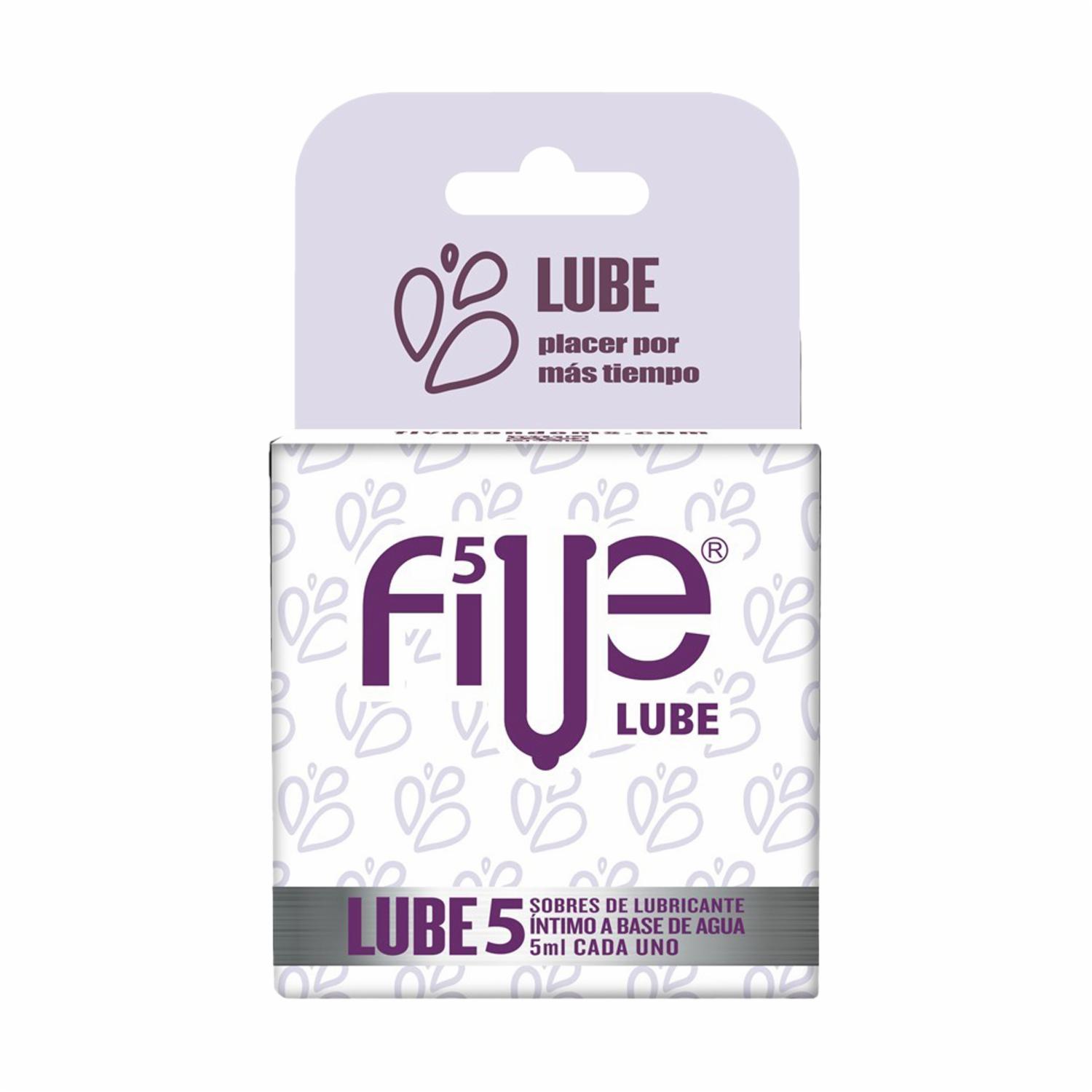 Lubricante Íntimo Lube FIVE 5 Unidaes