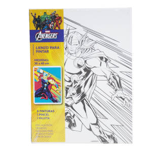 Set Lienzo Pintura Con Pincel Y Paleta Avengers DISNEY 40X30 Cm