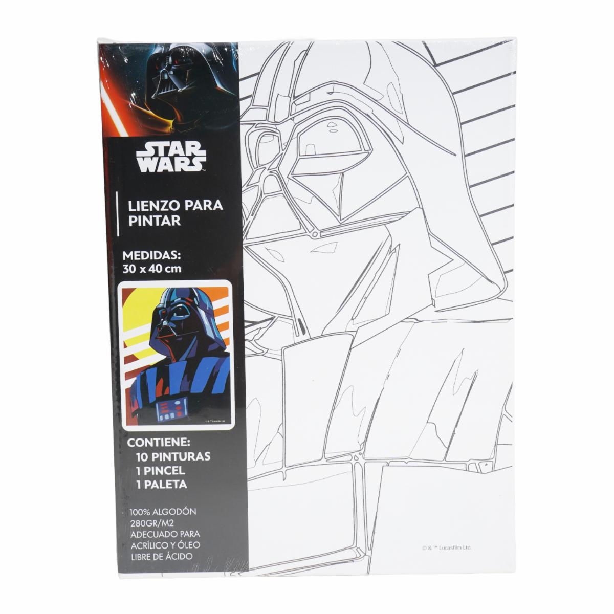 Set Lienzo Pintura Con Pincel Y Paleta Star Wars DISNEY 40X30 Cm