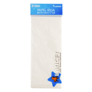 Set Papel Seda Blanco 17 Gramos70X50 CM LANCER 5 Piezas