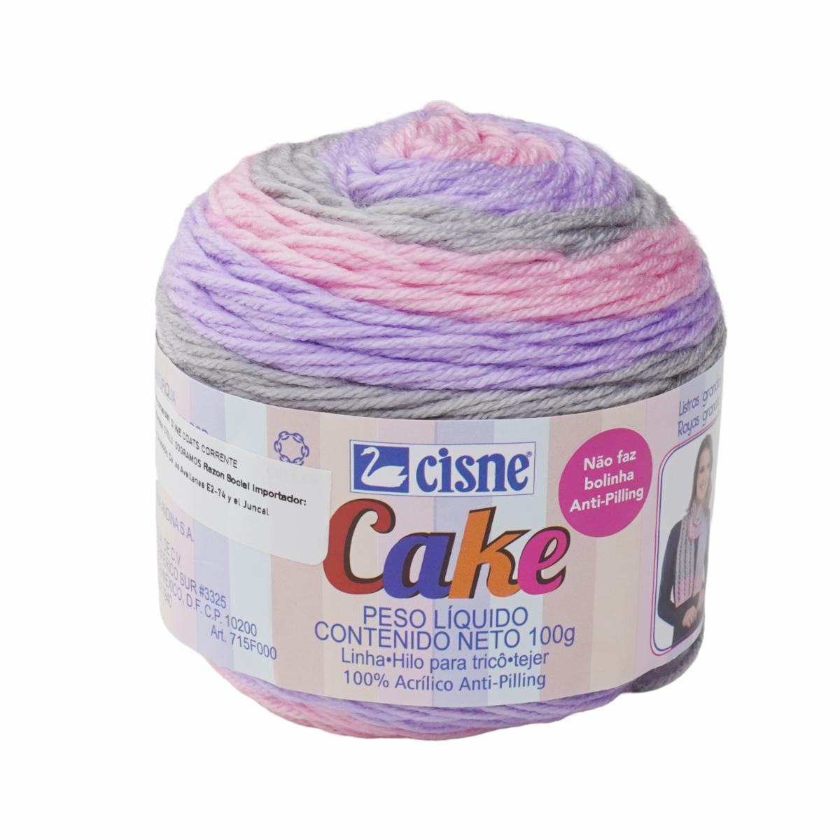 Lana Cake Rosa Orquídea Gris Claro CISNE 100 G