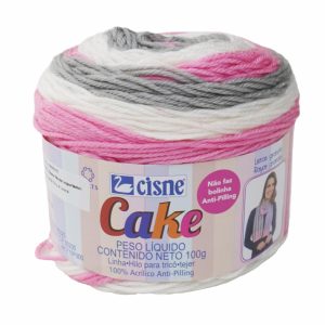Lana Cake Natural Gris Rosa CISNE 100 G