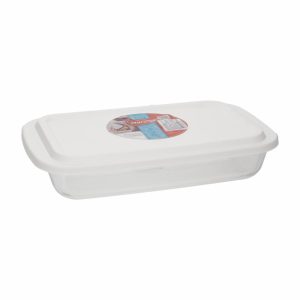 Fuente Refractaria Rectangular Pequeña Con Tapa MARINEX 1.6 Litros