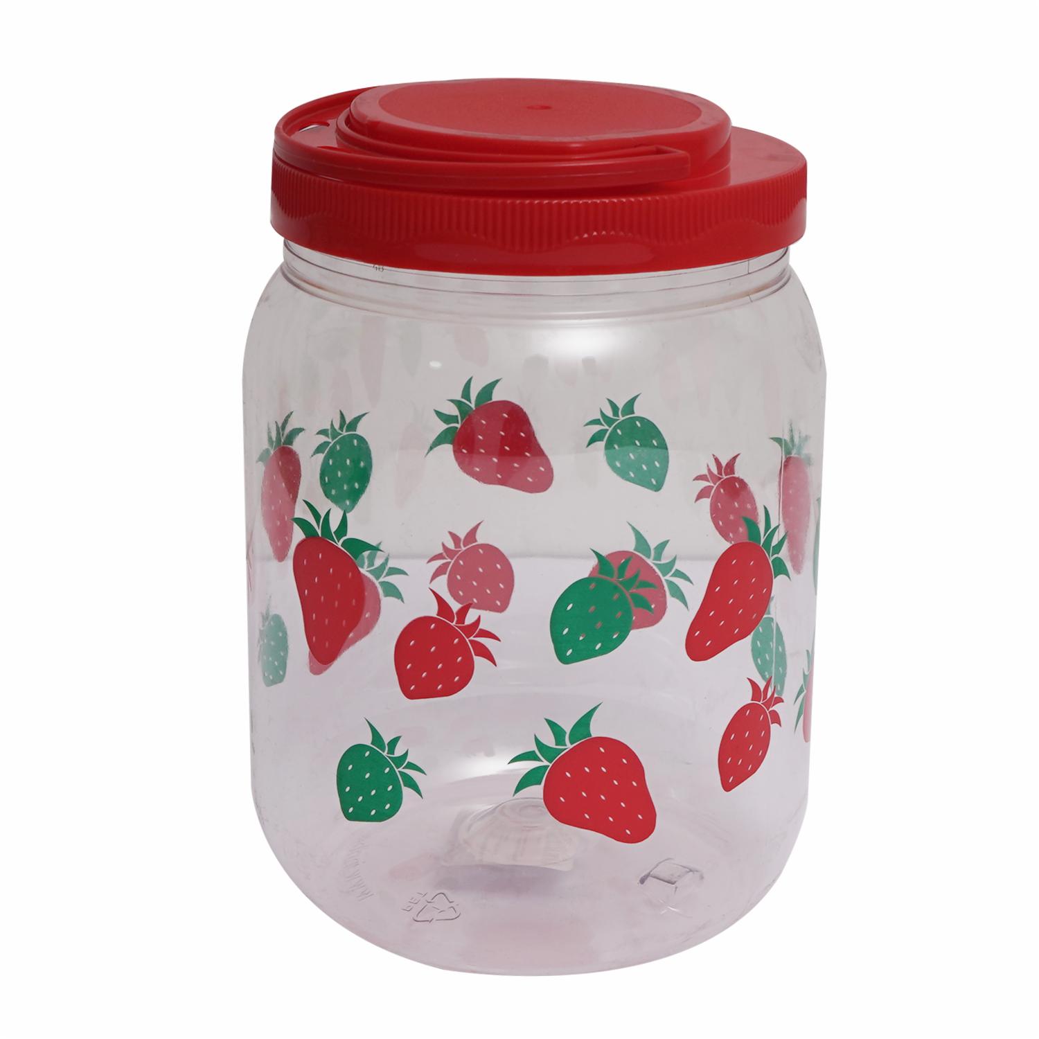 Frasco De Plástico Diseño De Fresas BANDEIRANTE 1,7 l