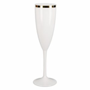 Copa Para Champagne Plástica Prime Golden Blanco NEOPLAS 170 Ml