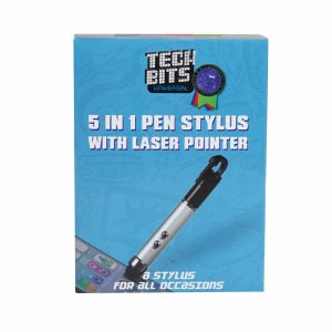 Lápiz Stylus 5 En 1 Con Puntero Laser BYTECH Negro