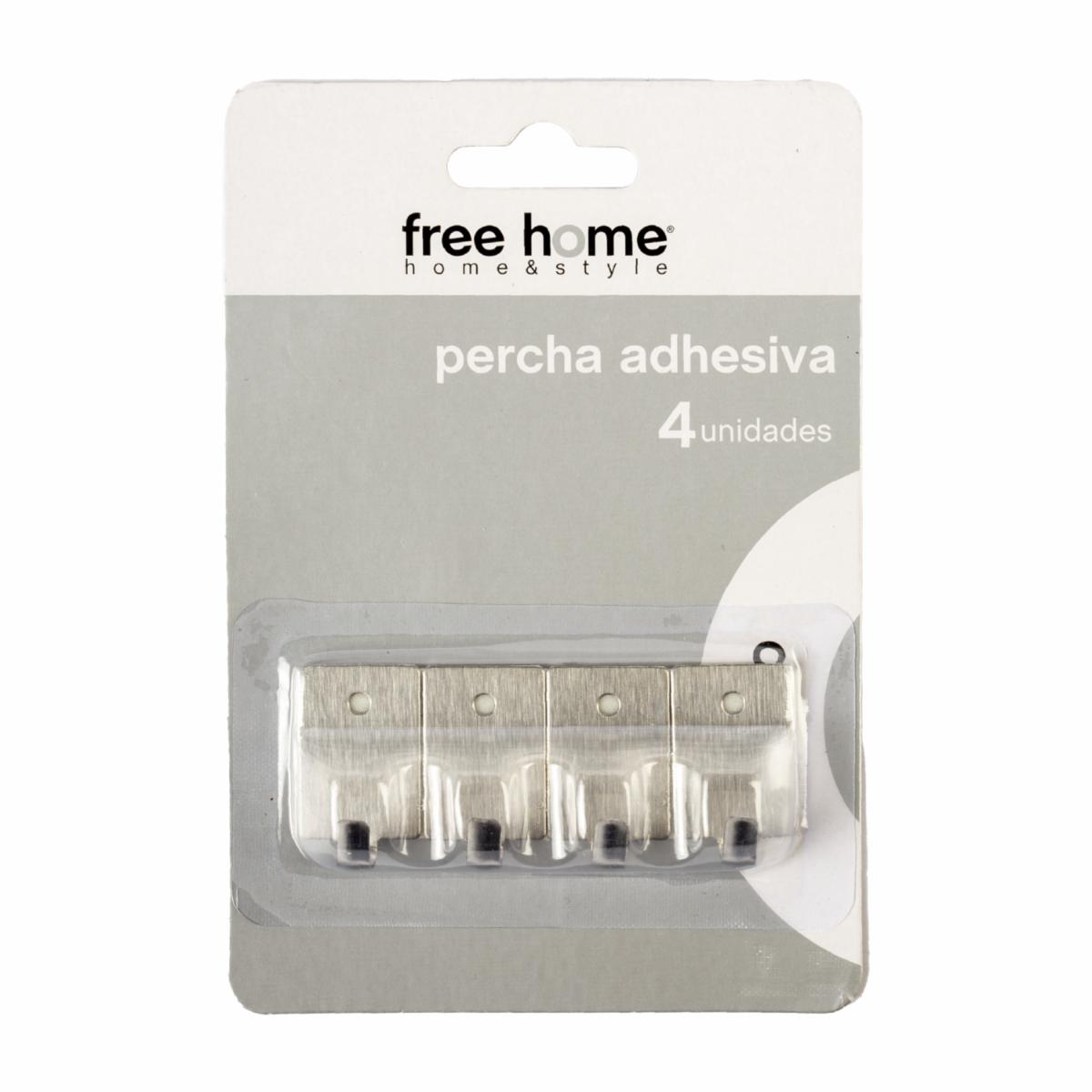 Set Ganchos Adhesivos Metal FREE HOME x 4 Piezas