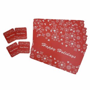 Set Individual Feliz Navidad Rojo Blanco JOY X 4 Uds