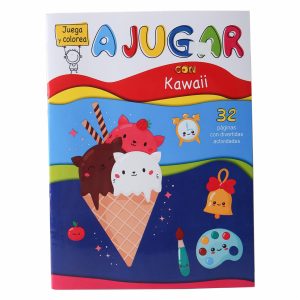 Libro A Jugar Con Kawaii Juega Y Colorea BEASCOA 20 Páginas