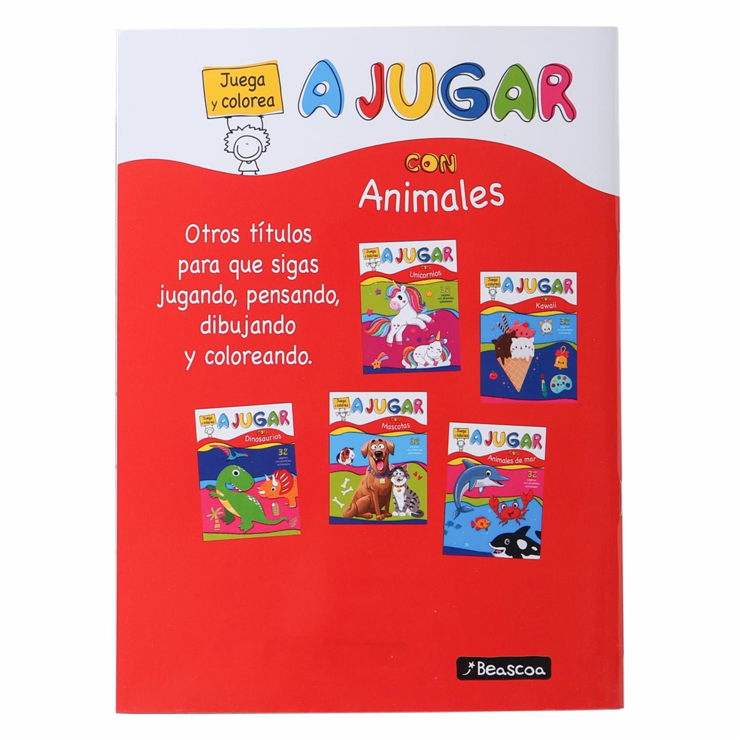 Libro A Jugar Con Animales Juega Y Colorea BEASCOA 32 Páginas - Image 2