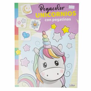 Libro Pegacolor Unicornios Con Pegatinas SALDAÑA 16 Páginas