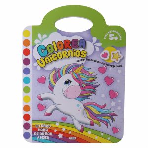 Libro Colorea Unicornios Maleta SALDAÑA 10 Páginas