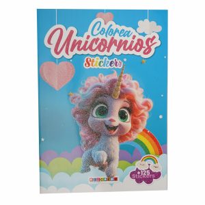 Libro Colorea Unicornios Azul EDICARDS 25 Páginas
