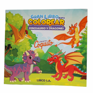 Libro Gran Libro Para Colorear Dinosaurio Y Dragones COQUITO 36 Páginas