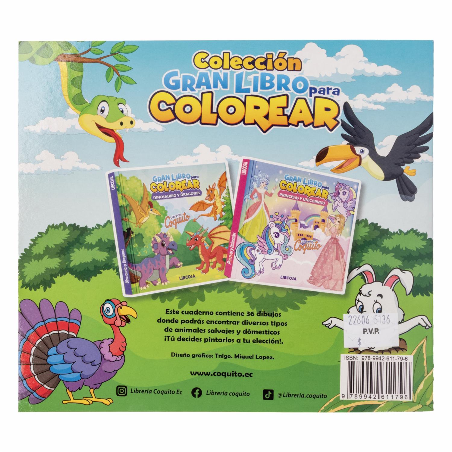 Libro Animales Salvajes Colorea COQUITO 36 Páginas - Image 2