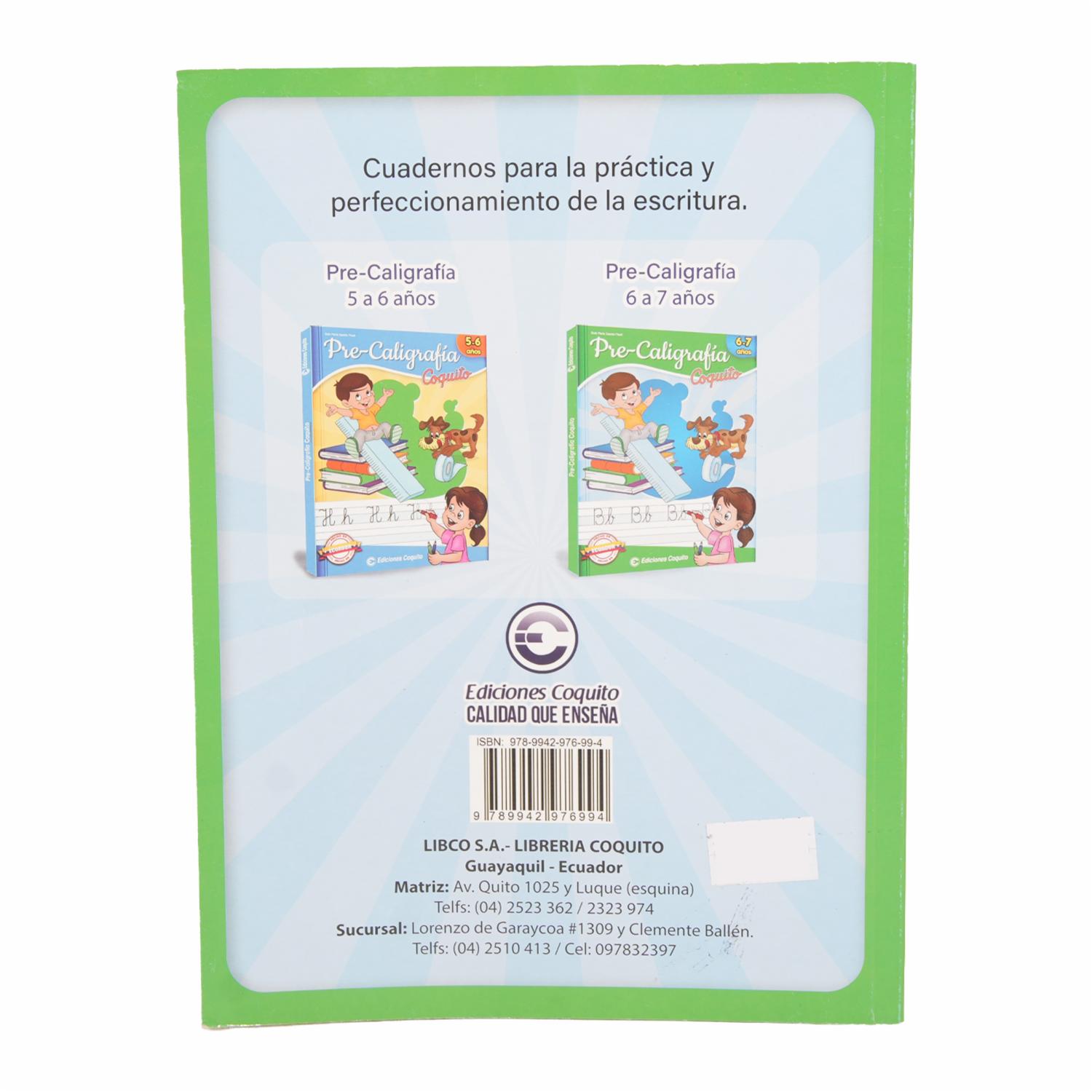 Libro Pre Caligrafía 6-7 Anos COQUITO 36 Páginas - Image 2