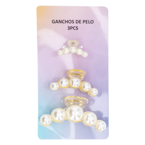 Vinchas Tipo Gancho Para Cabello Diseño Perlas WAHFAY X 3 Piezas