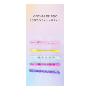 Vinchas De Cabello Para Cabello Varios Colores 5.5 X 0.2 Cm WAHFAY X 10 Piezas