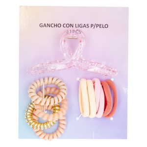 Vinchas Tipo Gancho + Ligas Para Cabello WAHFAY X 11 Piezas